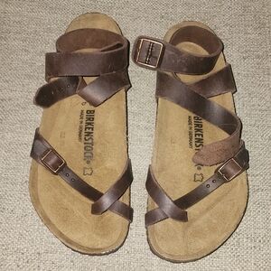 Birkenstock Womans Tan Leather Sandals